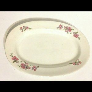 TST Iona China Oval Platter 11" Ivory 4 25 Thistle Purple Taylor Swift T Antique